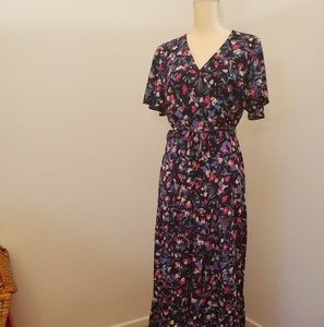 NWOT R/L Floral Short Sleeve Maxi Dress Sz 8